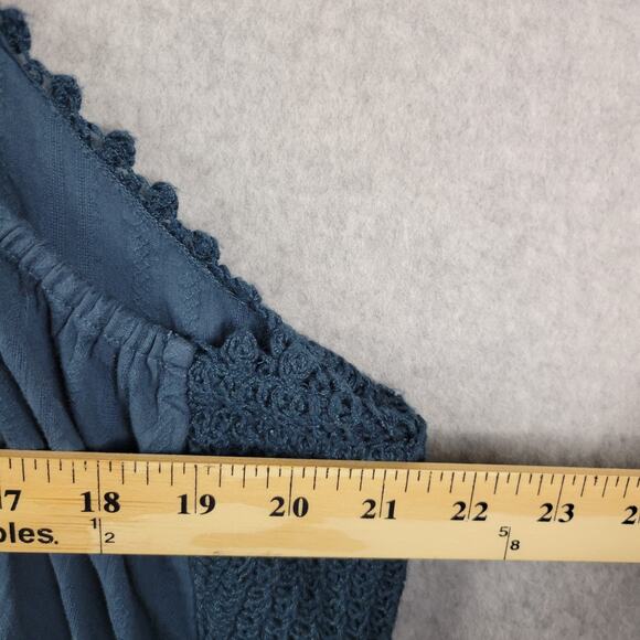 Old Navy 100% Cotton Blue Crochet Bodice Fit & Flare Maxi Dress Women's Plus 3X - Picture 9 of 11